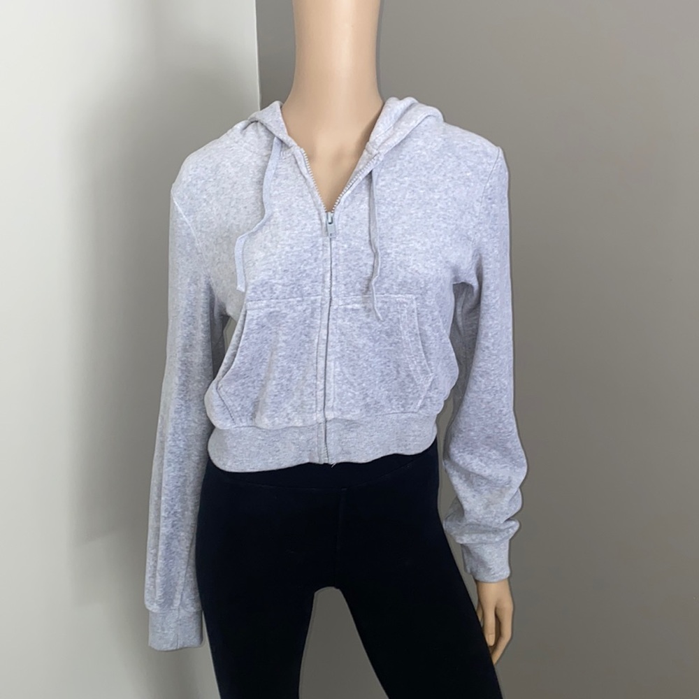 John Galt - Heather Crystal Velour Full Zip Up Hoody